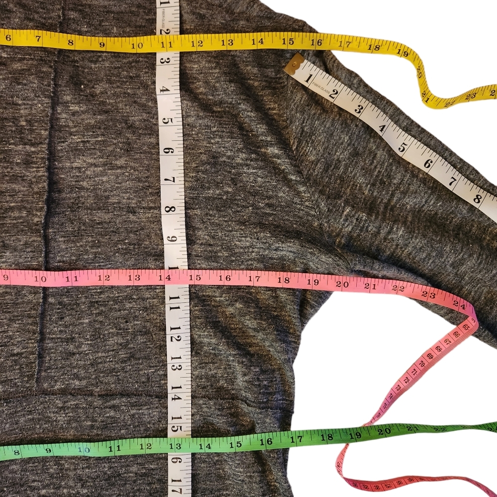 Artisan NY 100% Linen Grey Black White Thin Lightweight Open Cardigan Size L - Picture 7 of 16